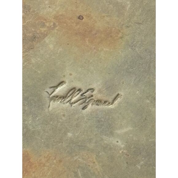 Brass Dresser Set “Mom I Love You” Red Velvet Lined Trinket Box & Dish Signed - Picture 7 of 10